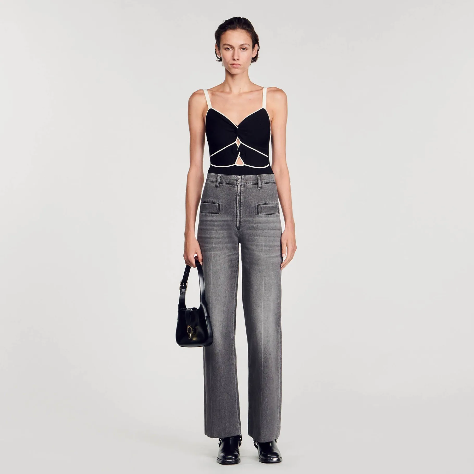 Sandro Paris Tops E Camisas-Body De Malha Bicolor