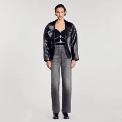 Sandro Paris Tops E Camisas-Body De Malha Bicolor