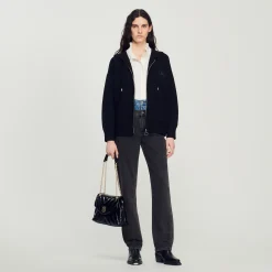 Sandro Paris Bolsas De Ombro-Bolsa Acolchoada De Couro Mila