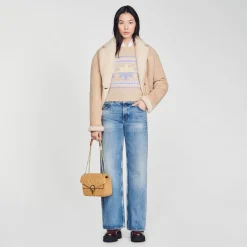 Sandro Paris Bolsas De Ombro-Bolsa De Camurca Yza