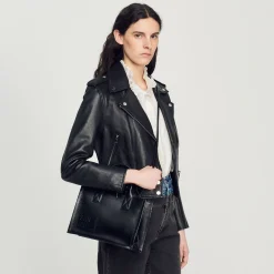 Sandro Paris Sacolas-Bolsa De Compras Pequena Em Couro Certificado