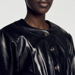 Sandro Paris Casacos-Cacadora De Couro