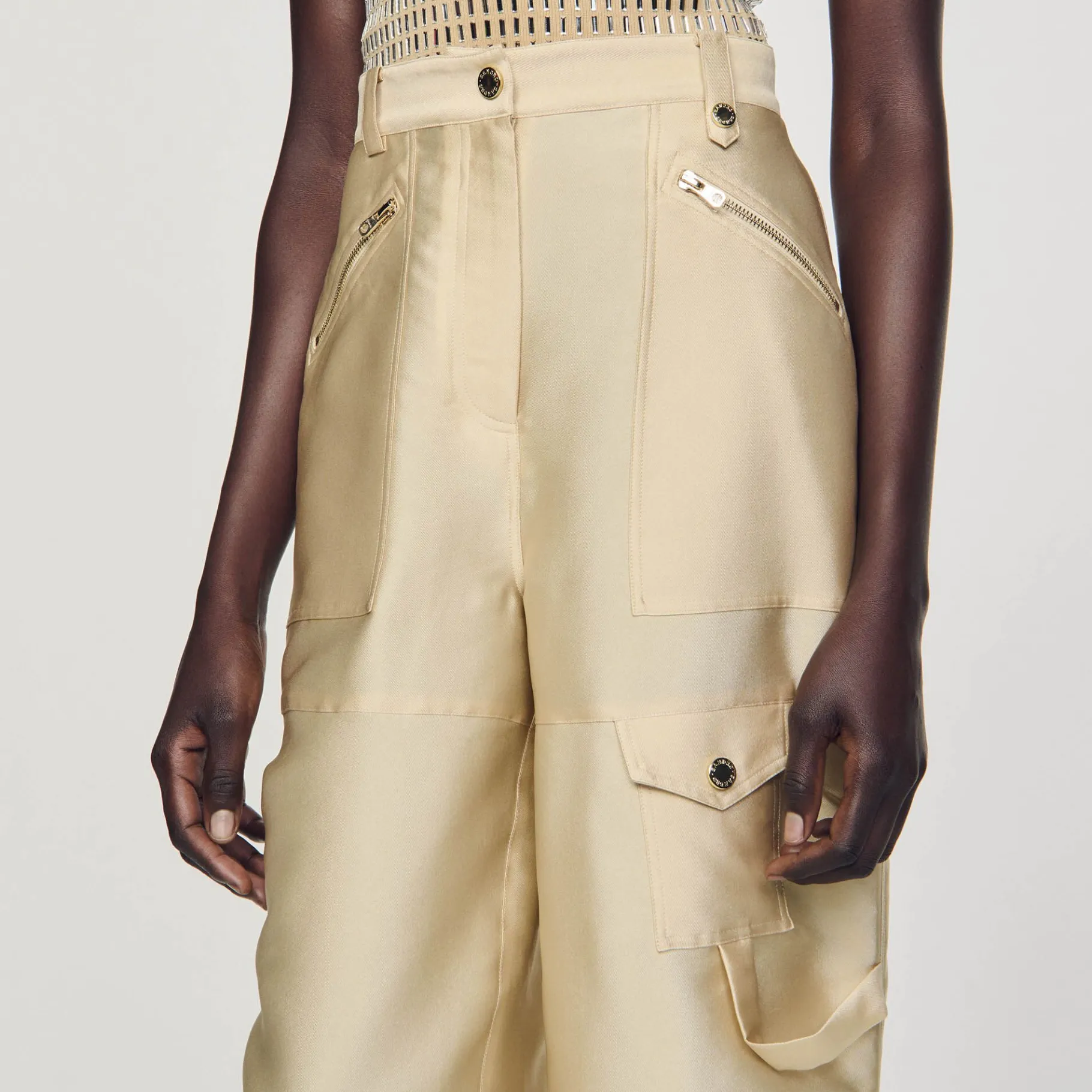 Sandro Paris Conjuntos-Calça Cargo De Cetim