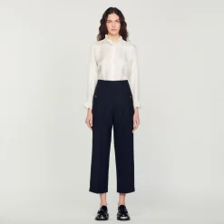 Sandro Paris Se Adequa-Calças De Cintura Alta