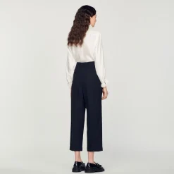 Sandro Paris Se Adequa-Calças De Cintura Alta