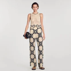 Sandro Paris Calça-Calças De Malha De Croche