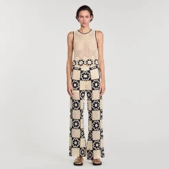 Sandro Paris Calça-Calças De Malha De Croche