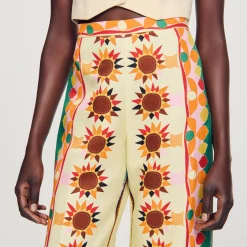 Sandro Paris Calça-Calças Largas Estampadas