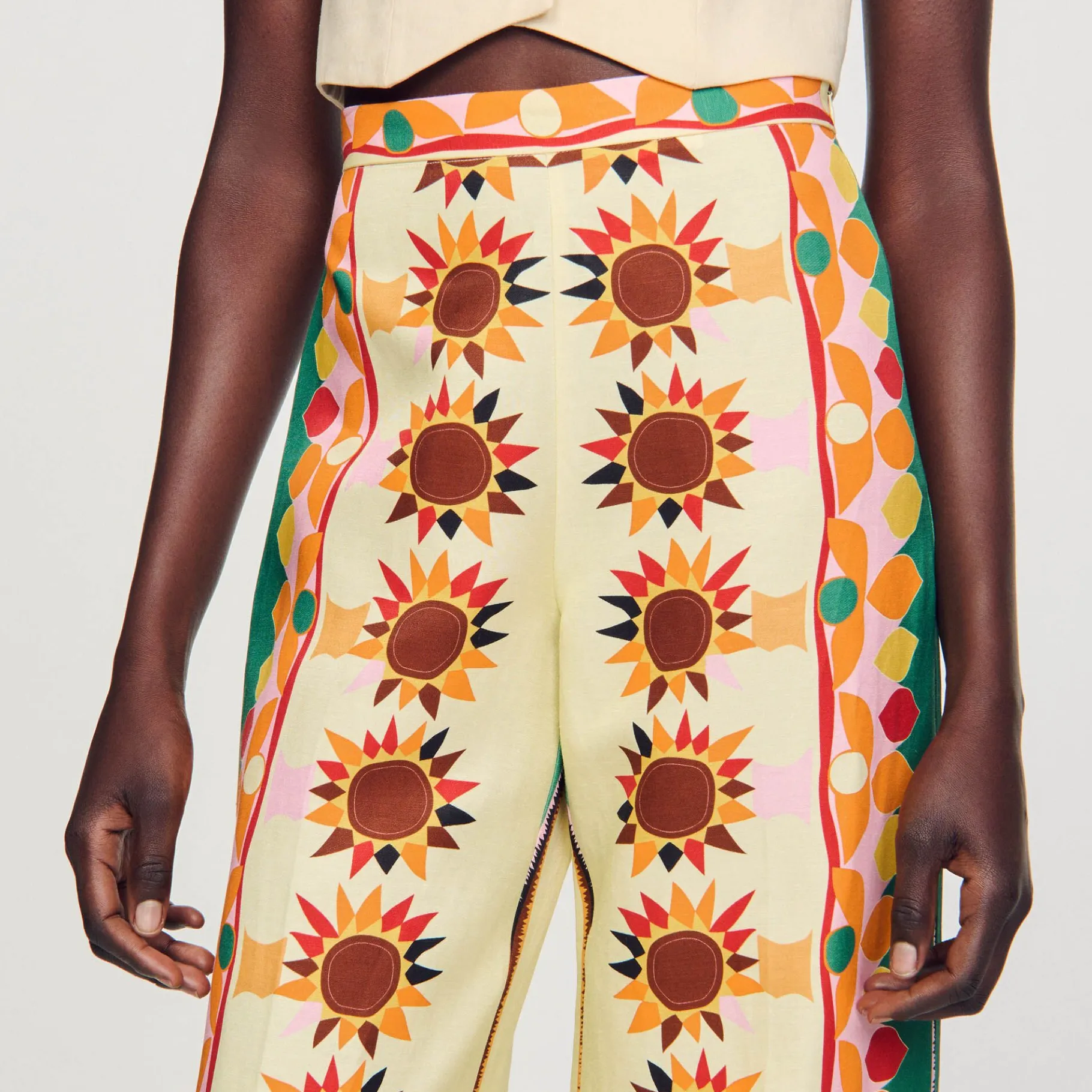 Sandro Paris Calça-Calças Largas Estampadas