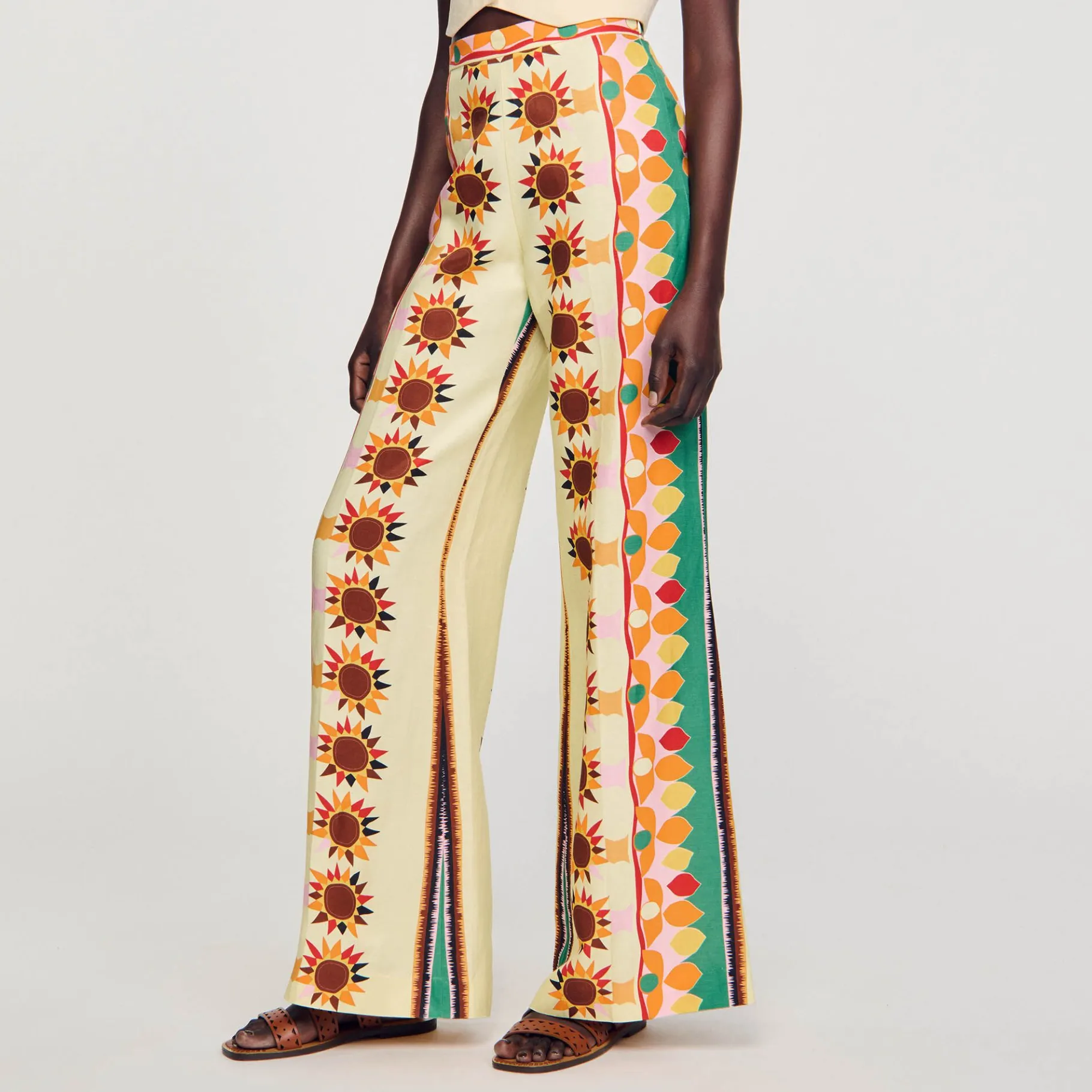 Sandro Paris Calça-Calças Largas Estampadas