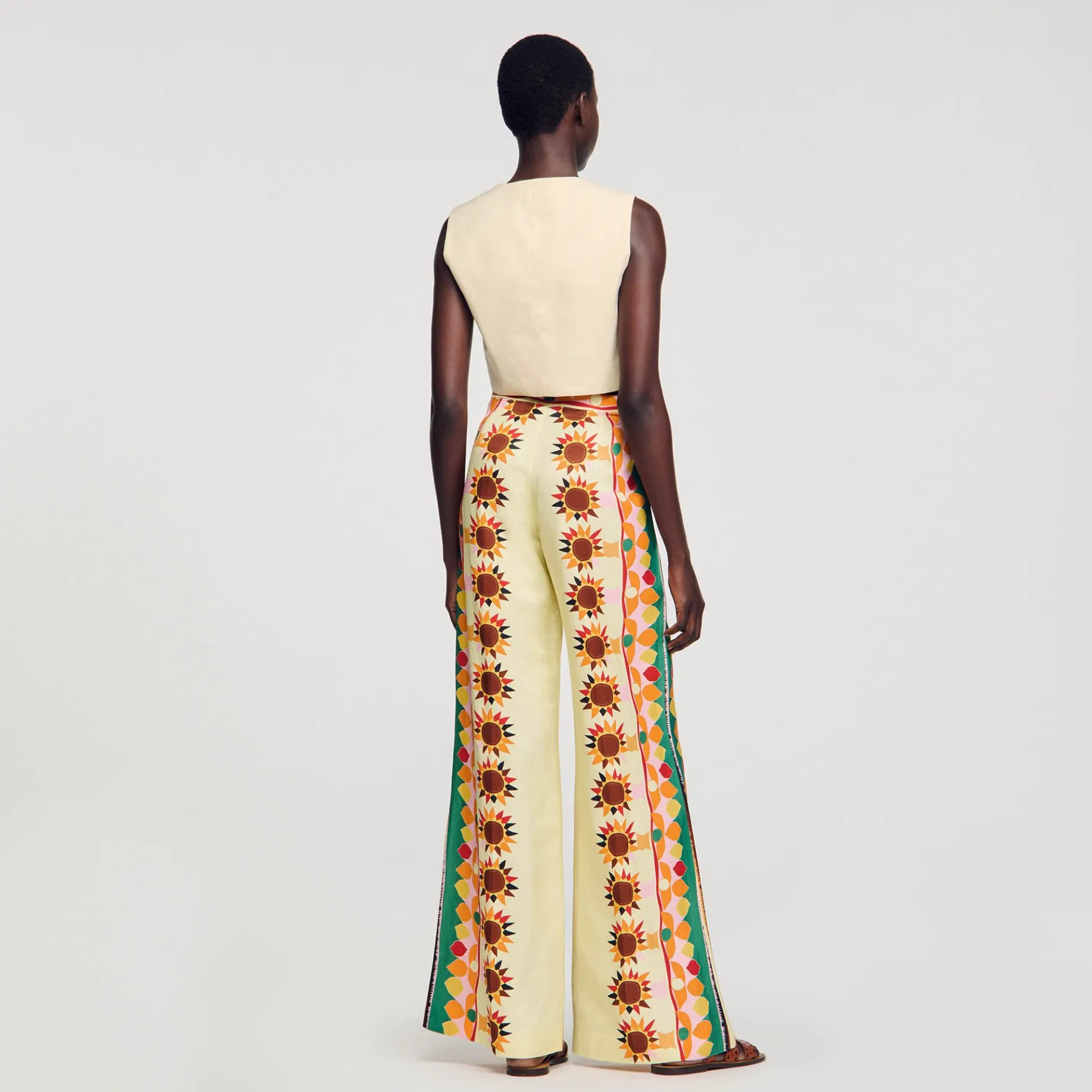 Sandro Paris Calça-Calças Largas Estampadas