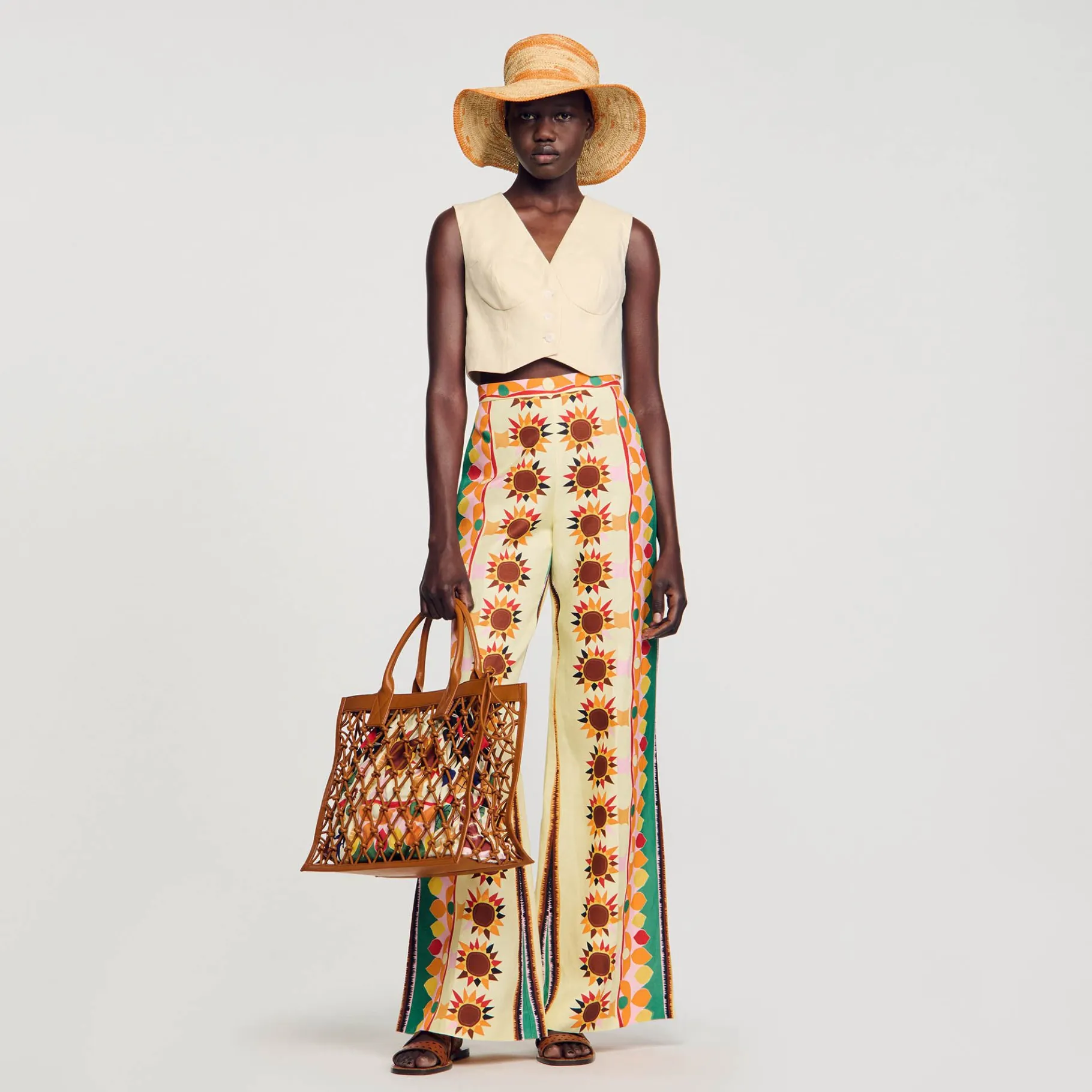 Sandro Paris Calça-Calças Largas Estampadas