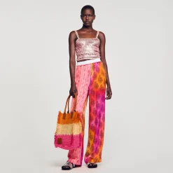 Sandro Paris Calça-Calças Largas Estampadas
