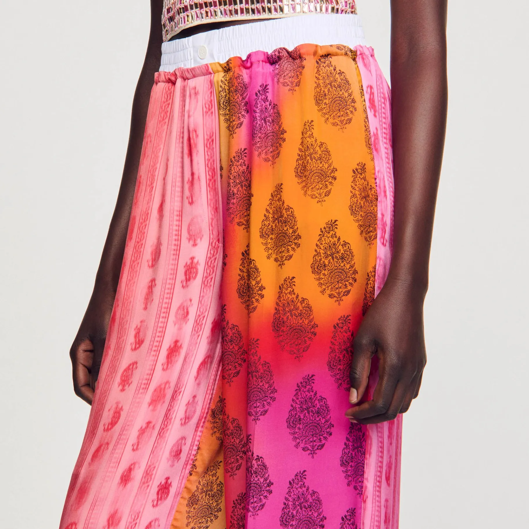 Sandro Paris Calça-Calças Largas Estampadas