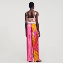 Sandro Paris Calça-Calças Largas Estampadas