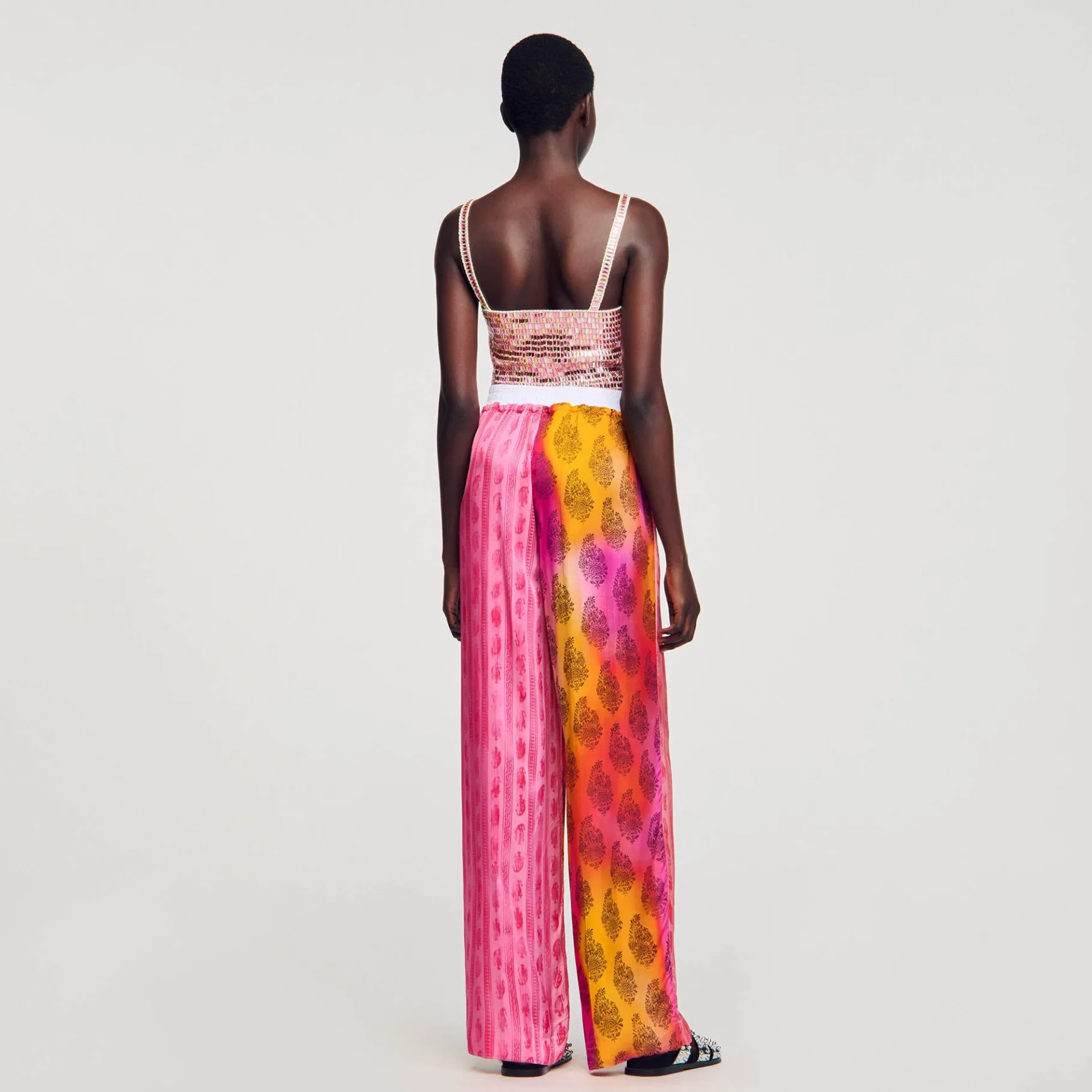 Sandro Paris Calça-Calças Largas Estampadas