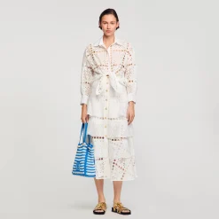 Sandro Paris Tops E Camisas-Camisa Com Bordado Ingles