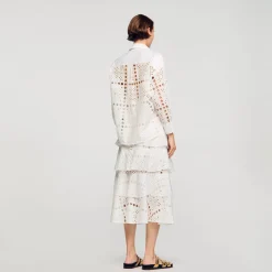 Sandro Paris Tops E Camisas-Camisa Com Bordado Ingles