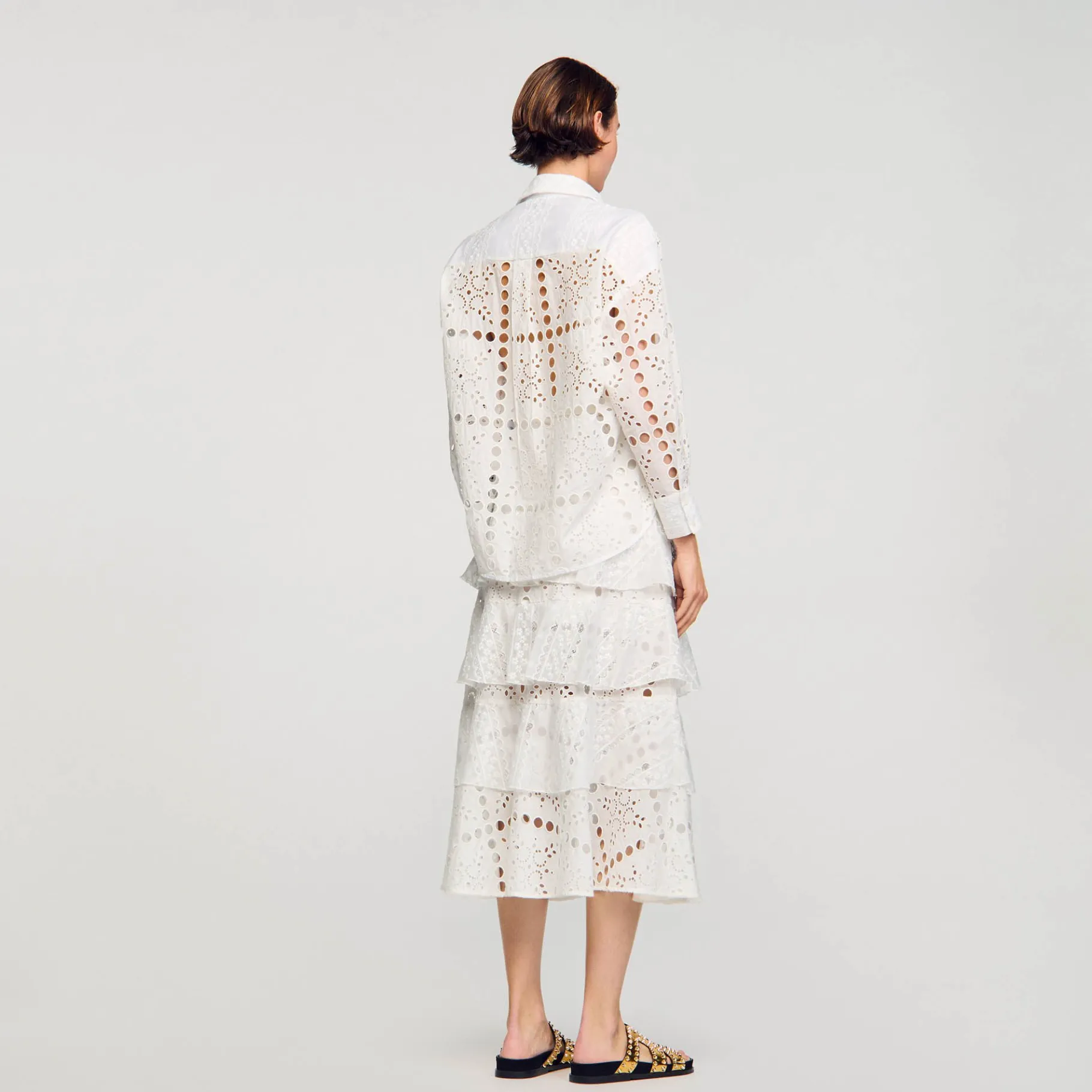 Sandro Paris Tops E Camisas-Camisa Com Bordado Ingles