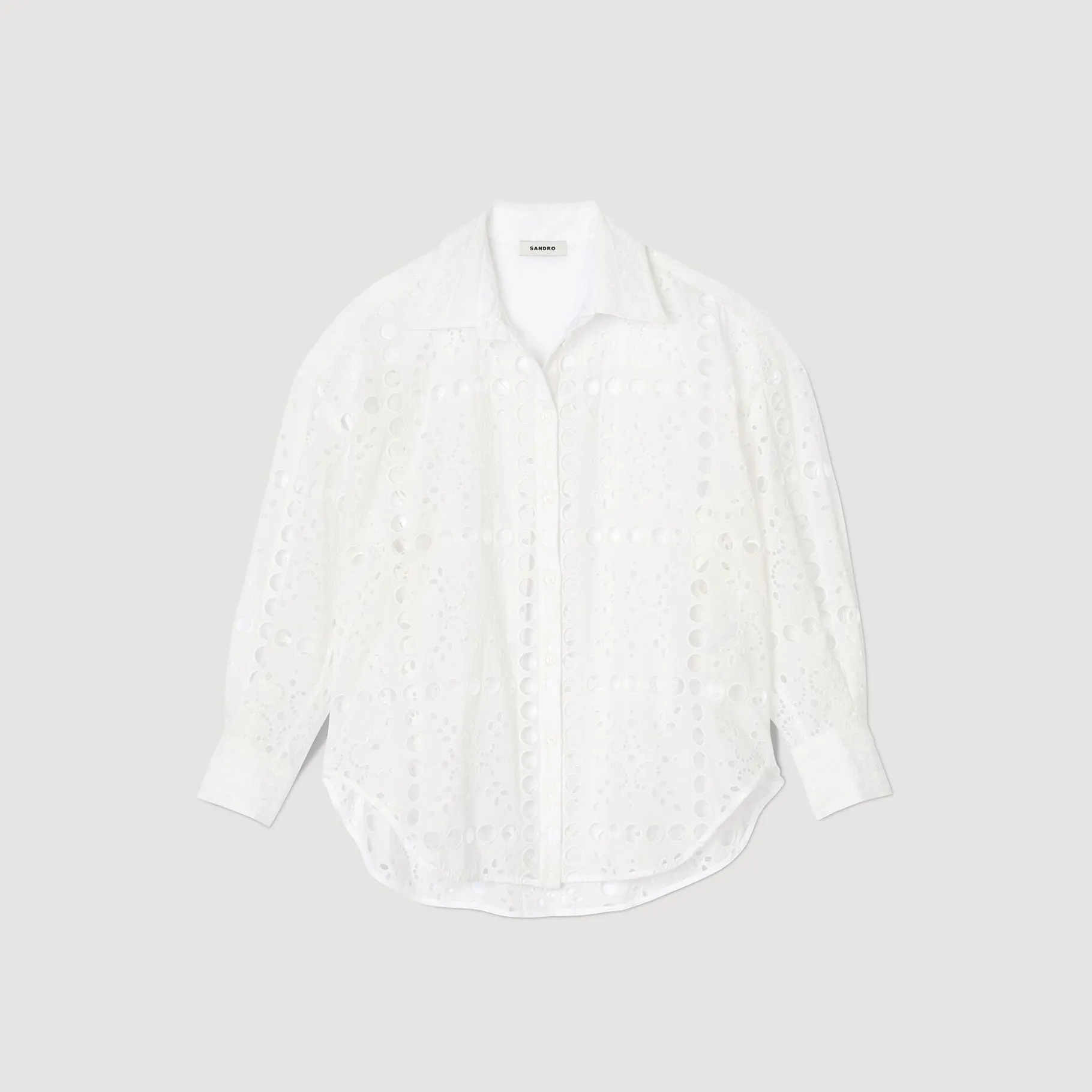 Sandro Paris Tops E Camisas-Camisa Com Bordado Ingles