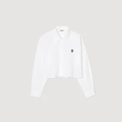 Sandro Paris Tops E Camisas-Camisa Curta De Popelina