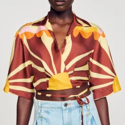 Sandro Paris Conjuntos-Camisa Curta Estampada