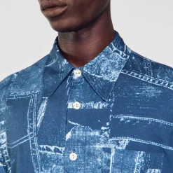 Sandro Paris Camisas-Camisa De Algodao Com Estampa De Retalhos