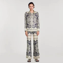 Sandro Paris Conjuntos-Camisa De Seda Estampada