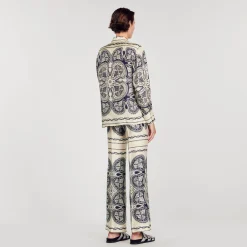 Sandro Paris Conjuntos-Camisa De Seda Estampada