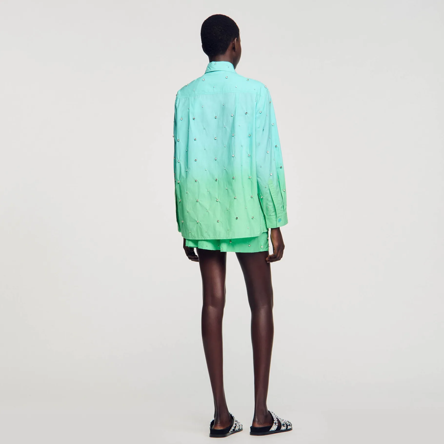 Sandro Paris Conjuntos-Camisa Dip Dye Com Strass