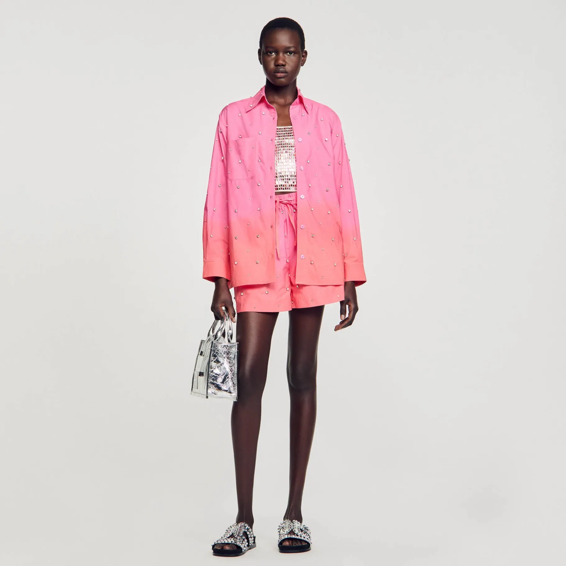 Sandro Paris Conjuntos-Camisa Dip Dye Com Strass