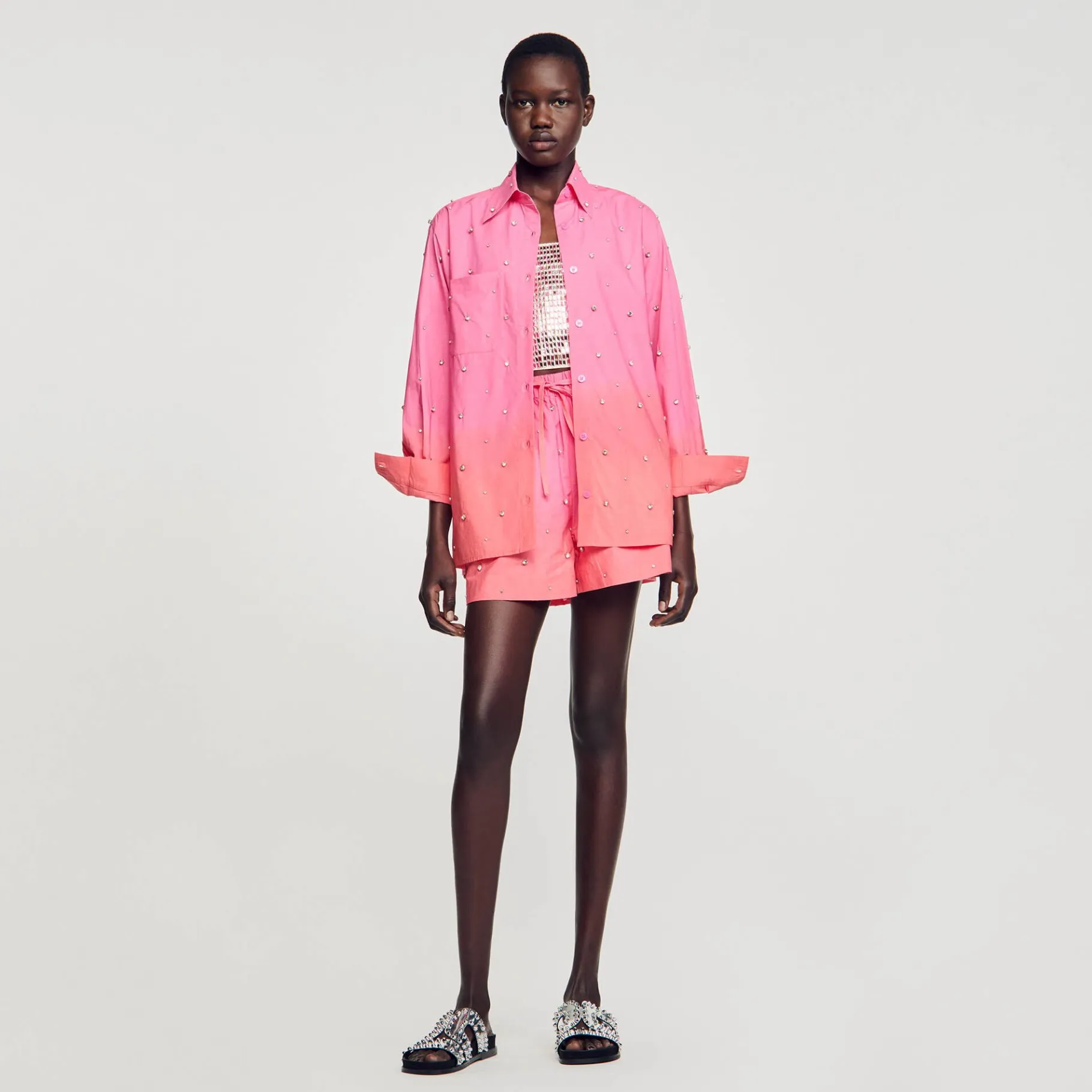 Sandro Paris Conjuntos-Camisa Dip Dye Com Strass