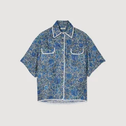 Sandro Paris Conjuntos-Camisa Larga De Seda Com Flores