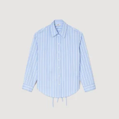 Sandro Paris Tops E Camisas-Camisa Listrada Com Renda Nas Costas
