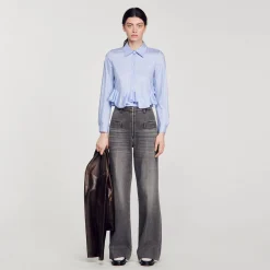 Sandro Paris Tops E Camisas-Camisa Listrada De Popeline