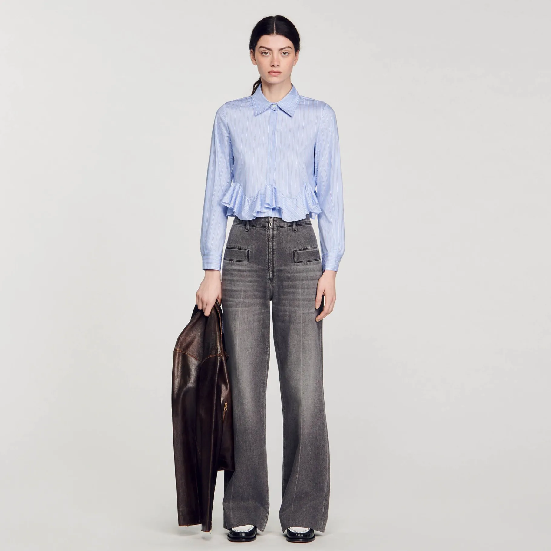 Sandro Paris Tops E Camisas-Camisa Listrada De Popeline