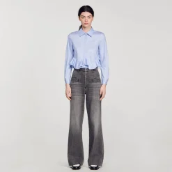 Sandro Paris Tops E Camisas-Camisa Listrada De Popeline