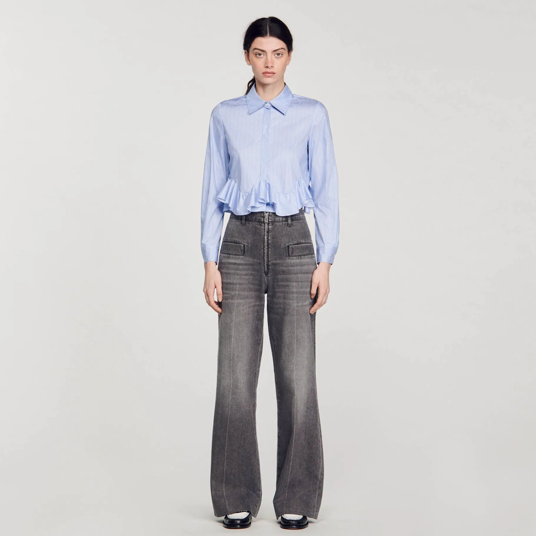 Sandro Paris Tops E Camisas-Camisa Listrada De Popeline