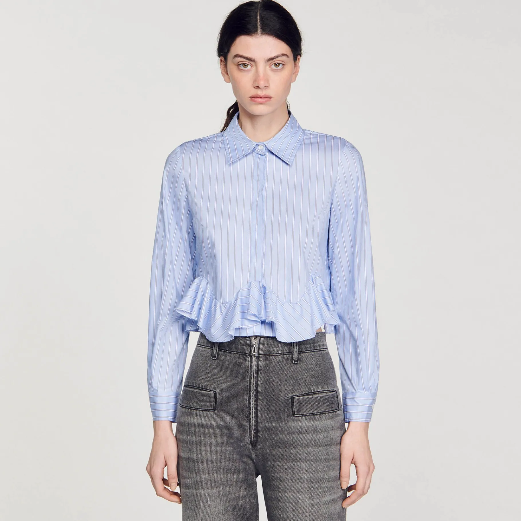 Sandro Paris Tops E Camisas-Camisa Listrada De Popeline
