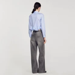 Sandro Paris Tops E Camisas-Camisa Listrada De Popeline