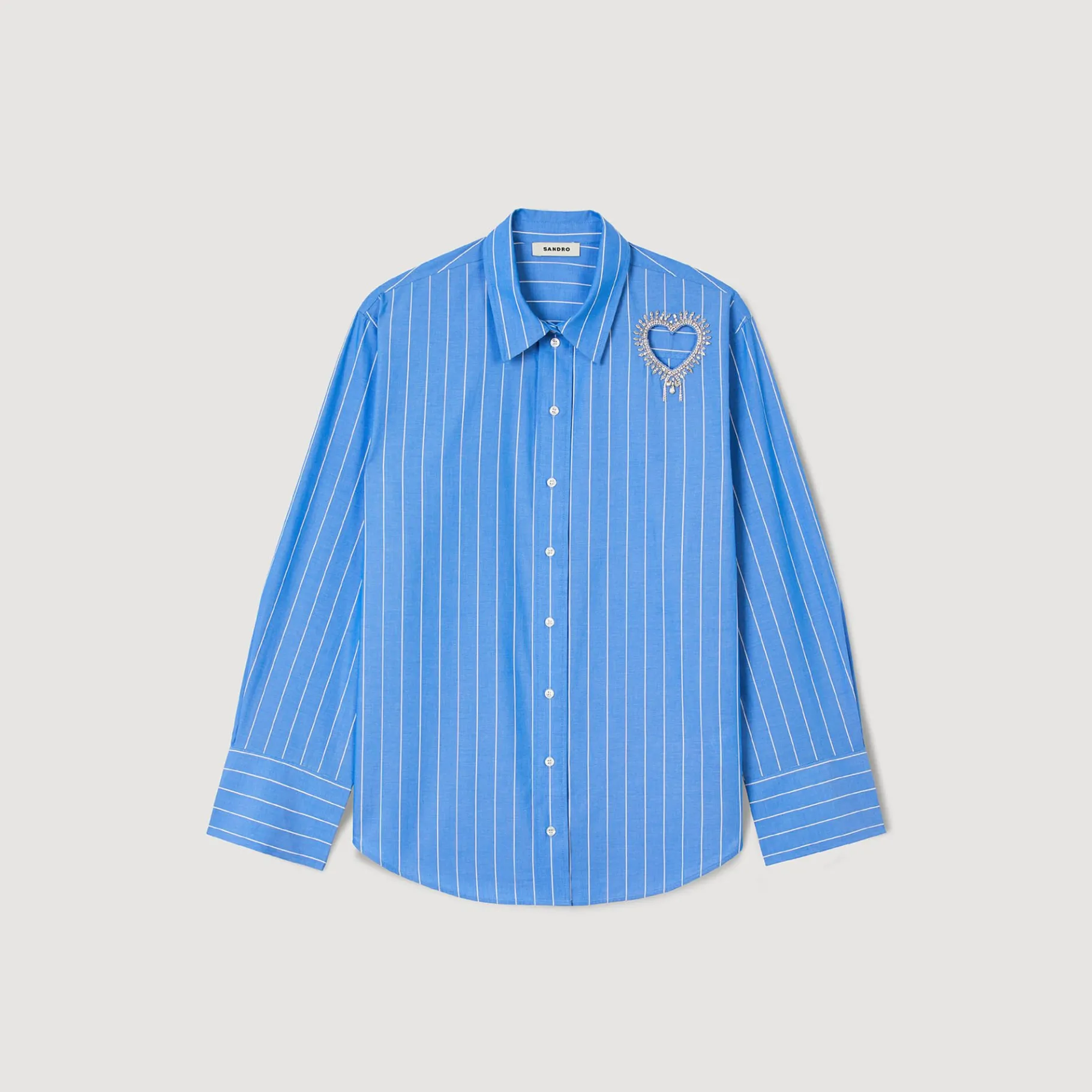 Sandro Paris Tops E Camisas-Camisa Listrada E Coracao De Diamante