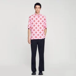 Sandro Paris Camisas-Camisa Manga Curta Flor Cruzada