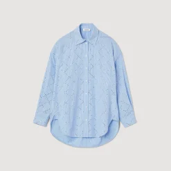 Sandro Paris Tops E Camisas-Camisa Oversized Com Strass