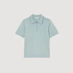 Sandro Paris Camisetas E Pólos-Camisa Polo De Malha Com Gola Com Ziper