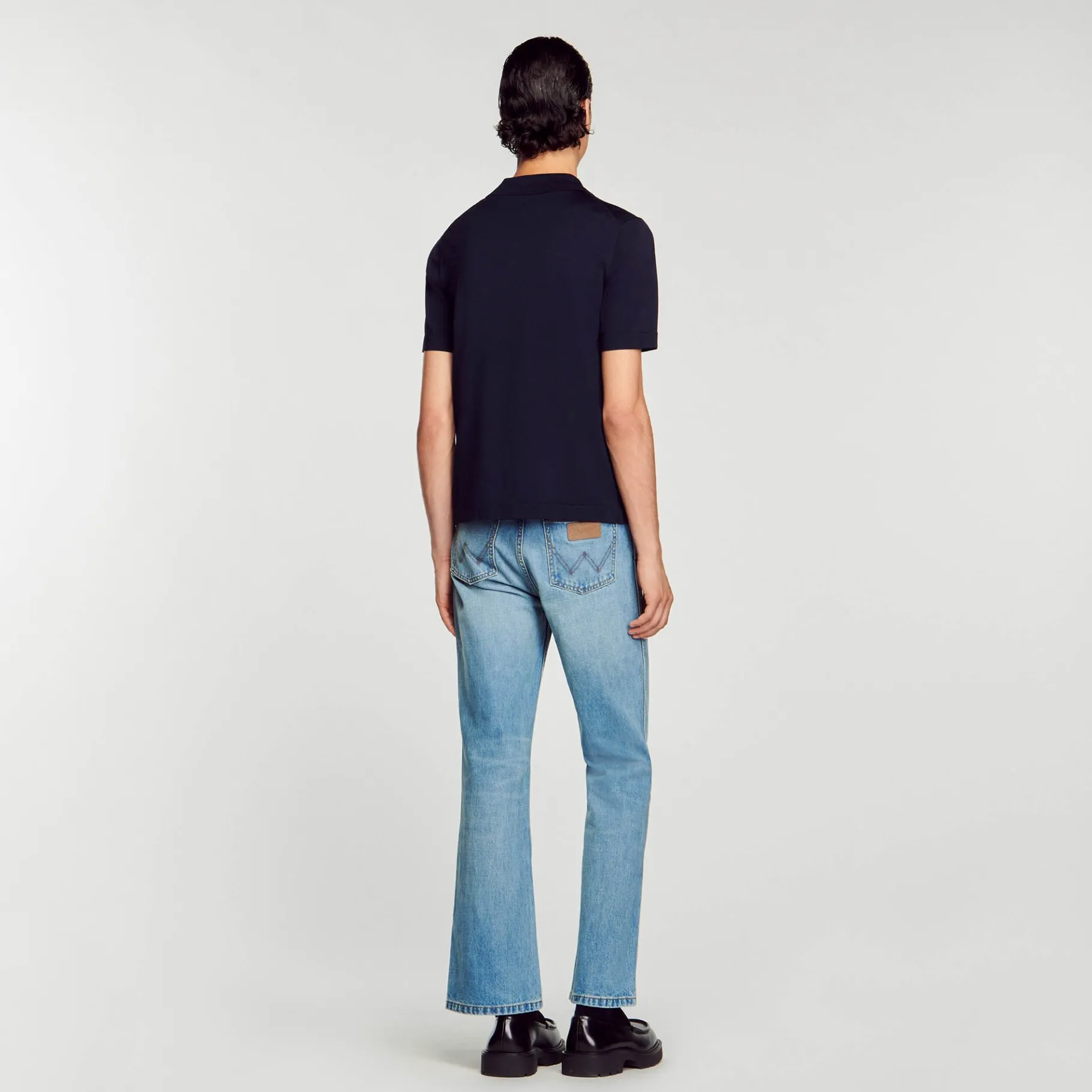 Sandro Paris Camisetas E Pólos-Camisa Polo De Malha Com Gola Com Ziper