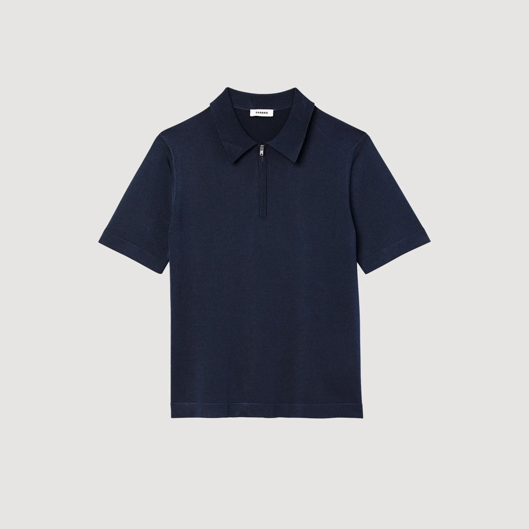 Sandro Paris Camisetas E Pólos-Camisa Polo De Malha Com Gola Com Ziper