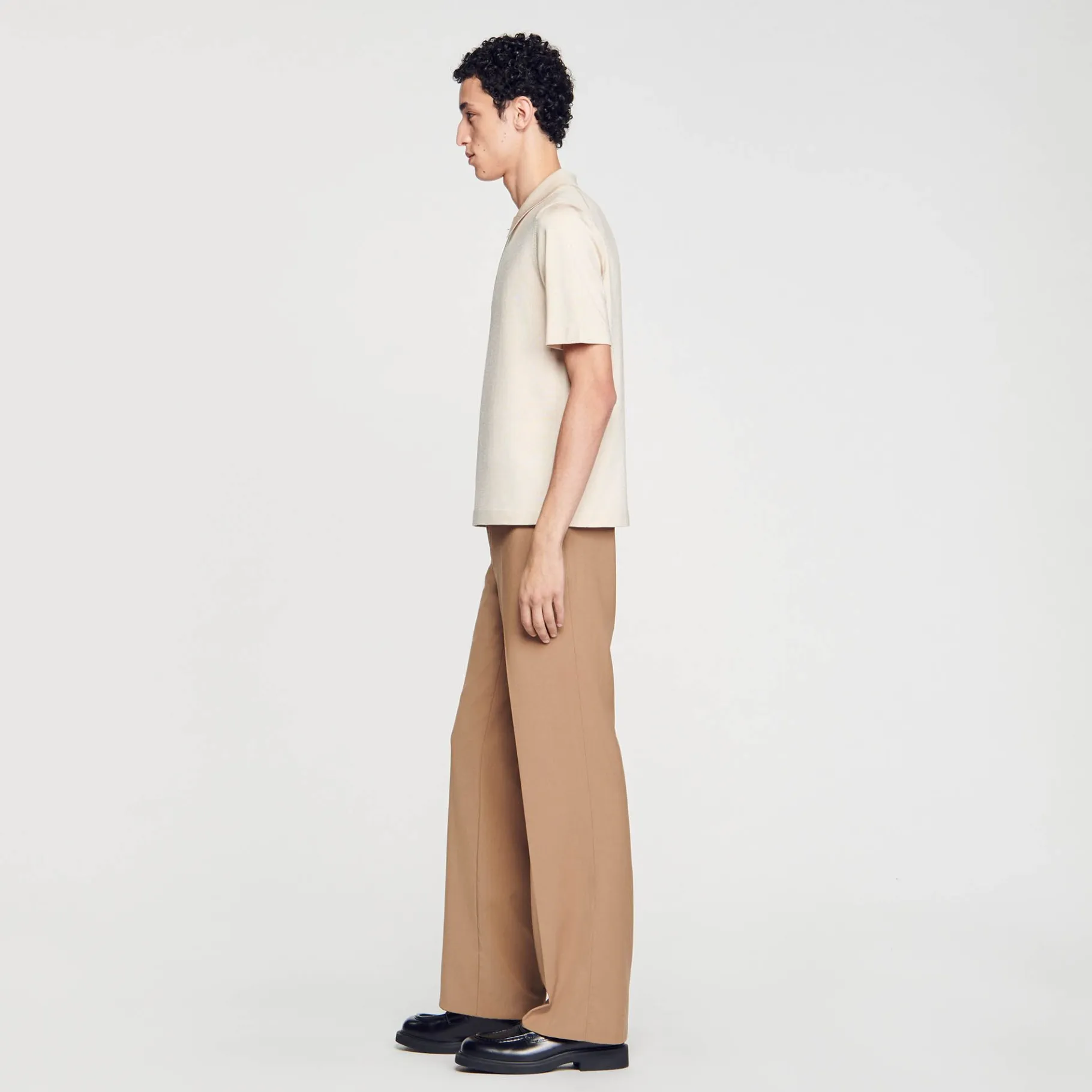 Sandro Paris Camisetas E Pólos-Camisa Polo De Malha Com Gola Com Ziper