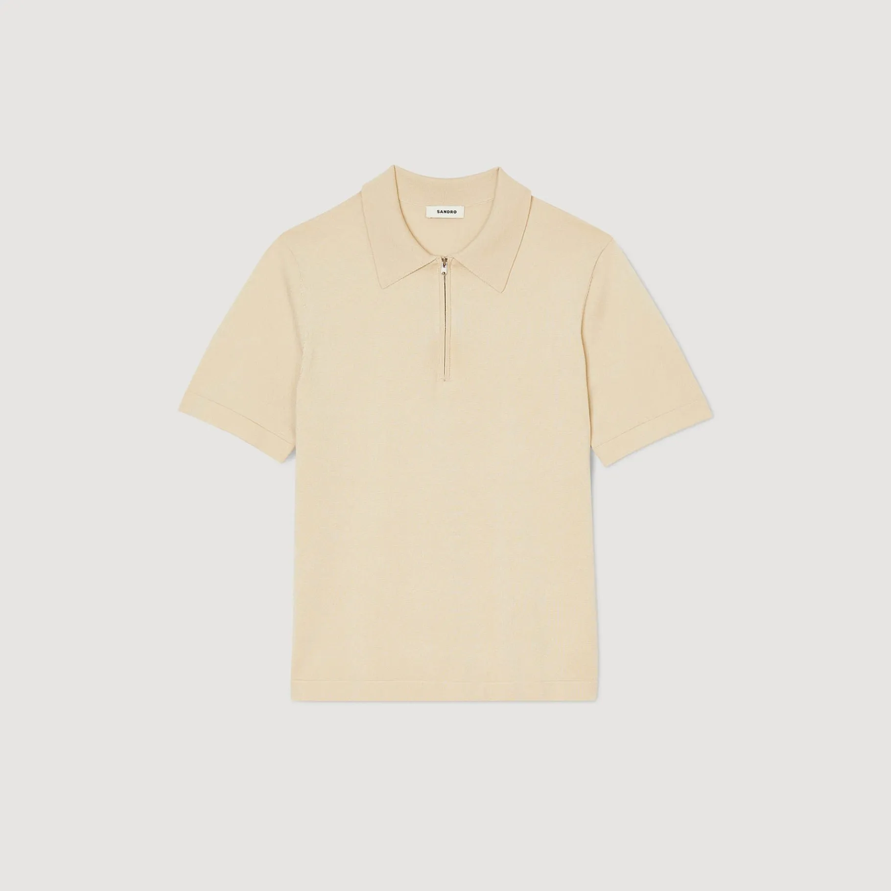 Sandro Paris Camisetas E Pólos-Camisa Polo De Malha Com Gola Com Ziper