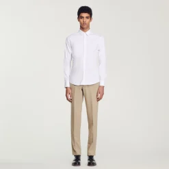 Sandro Paris Camisas-Camisa Slim Fit De Algodao Stretch