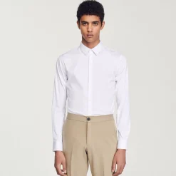 Sandro Paris Camisas-Camisa Slim Fit De Algodao Stretch